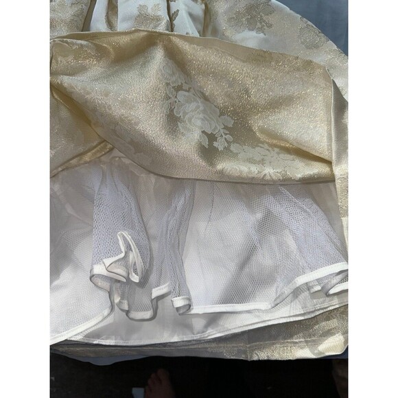 Laura Ashley jaquard floral metallic print dress size 6X - Picture 8 of 9